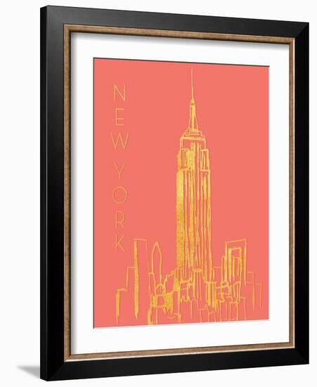 New York on Coral-Nicholas Biscardi-Framed Art Print