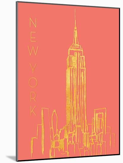 New York on Coral-Nicholas Biscardi-Mounted Art Print