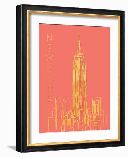 New York on Coral-Nicholas Biscardi-Framed Art Print