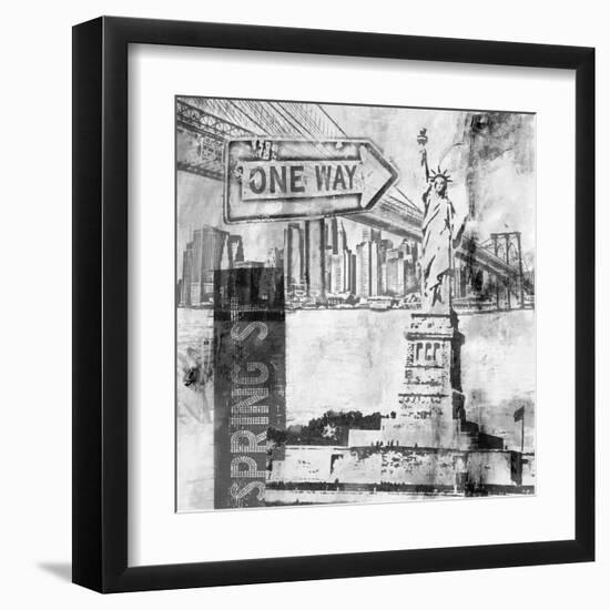 New York One Way B&W-Sara Abbott-Framed Art Print