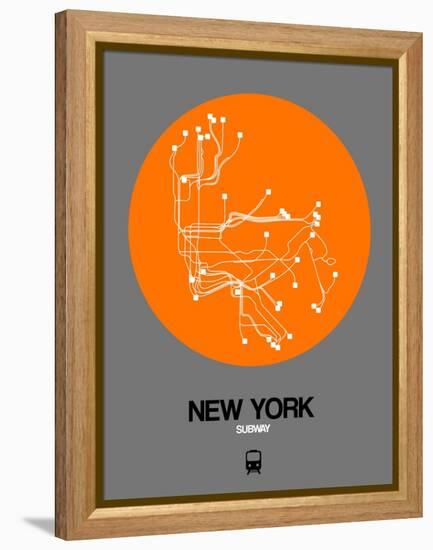 New York Orange Subway Map-NaxArt-Framed Stretched Canvas