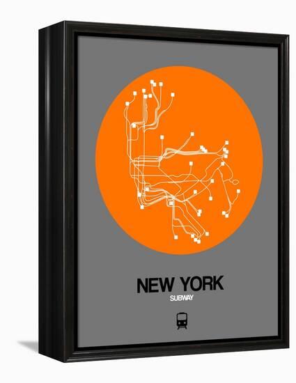 New York Orange Subway Map-NaxArt-Framed Stretched Canvas