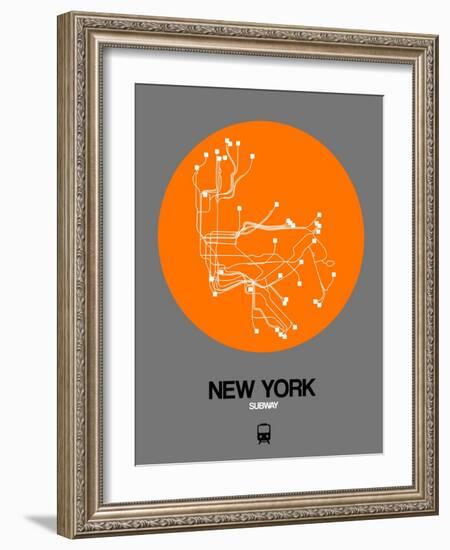 New York Orange Subway Map-NaxArt-Framed Art Print