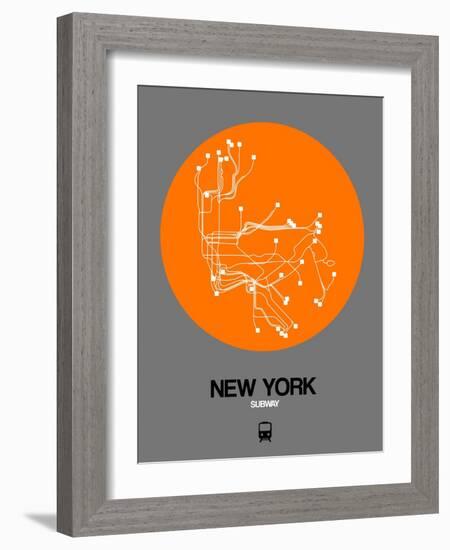 New York Orange Subway Map-NaxArt-Framed Art Print