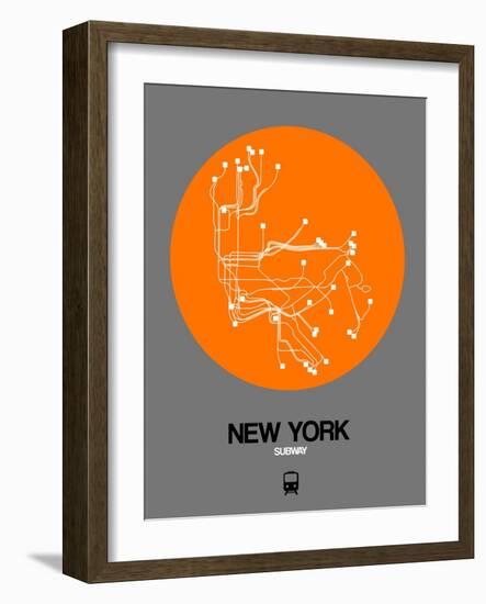 New York Orange Subway Map-NaxArt-Framed Art Print