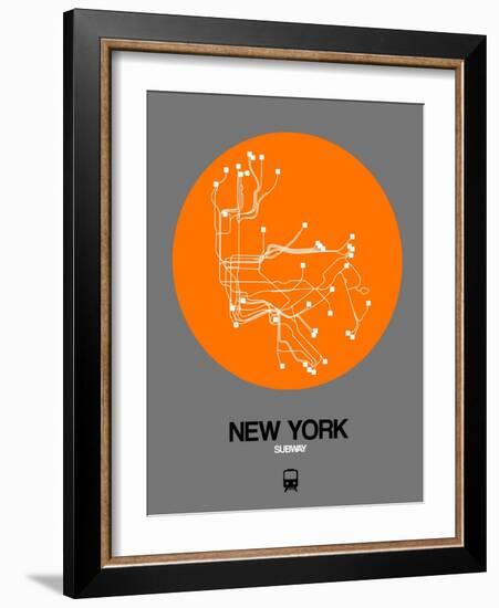 New York Orange Subway Map-NaxArt-Framed Art Print