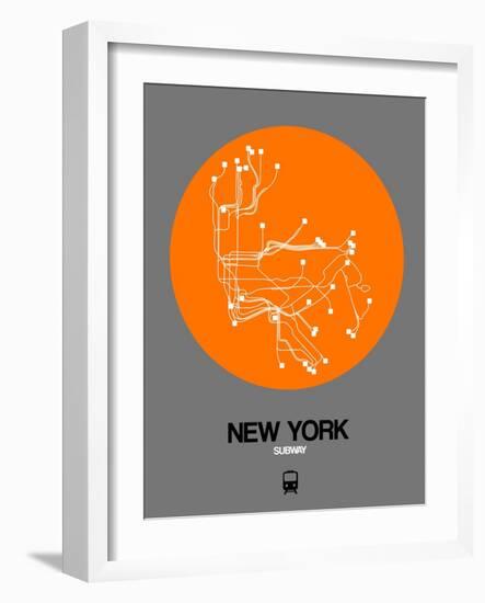 New York Orange Subway Map-NaxArt-Framed Art Print