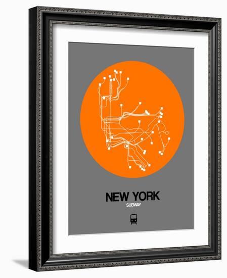 New York Orange Subway Map-NaxArt-Framed Art Print