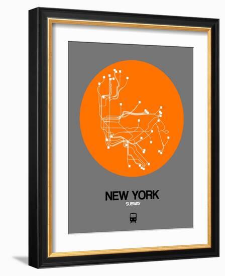 New York Orange Subway Map-NaxArt-Framed Art Print