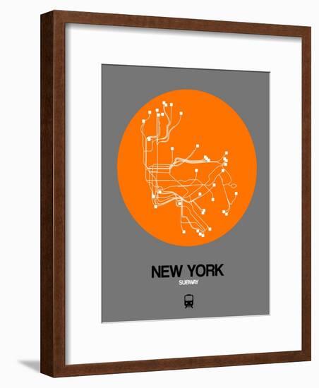 New York Orange Subway Map-NaxArt-Framed Art Print