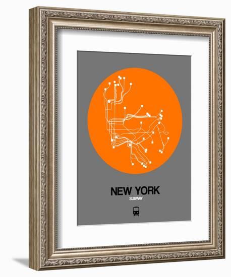 New York Orange Subway Map-NaxArt-Framed Art Print