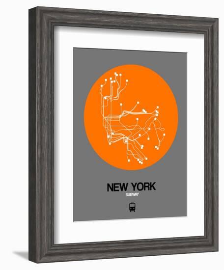 New York Orange Subway Map-NaxArt-Framed Art Print
