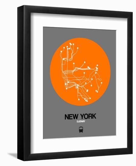 New York Orange Subway Map-NaxArt-Framed Art Print