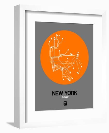 New York Orange Subway Map-NaxArt-Framed Art Print