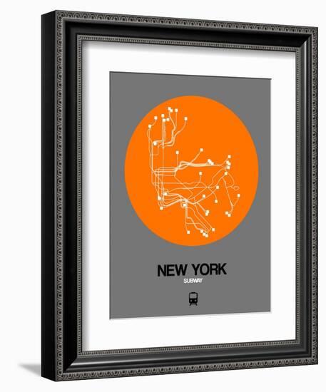 New York Orange Subway Map-NaxArt-Framed Art Print