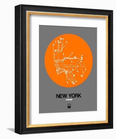 New York Orange Subway Map-NaxArt-Framed Art Print