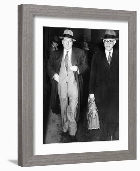 New York Organized Crime Boss, Frank Costello (Left), with His Lawyer, George Wolf-null-Framed Photo