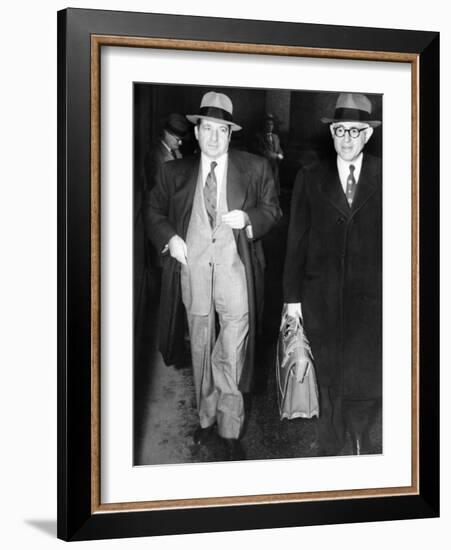 New York Organized Crime Boss, Frank Costello (Left), with His Lawyer, George Wolf-null-Framed Photo