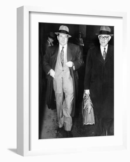 New York Organized Crime Boss, Frank Costello (Left), with His Lawyer, George Wolf-null-Framed Photo