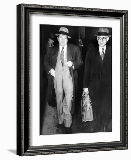 New York Organized Crime Boss, Frank Costello (Left), with His Lawyer, George Wolf-null-Framed Photo