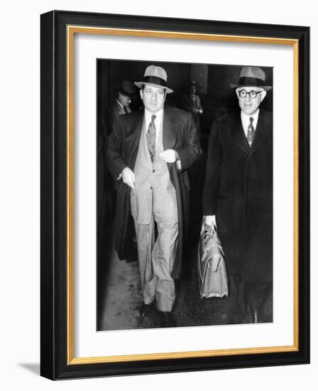 New York Organized Crime Boss, Frank Costello (Left), with His Lawyer, George Wolf-null-Framed Photo