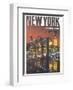 New York - Pan American World Airways - Brooklyn Bridge, Twin Towers-Pacifica Island Art-Framed Art Print