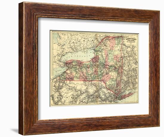 New York - Panoramic Map-Lantern Press-Framed Art Print