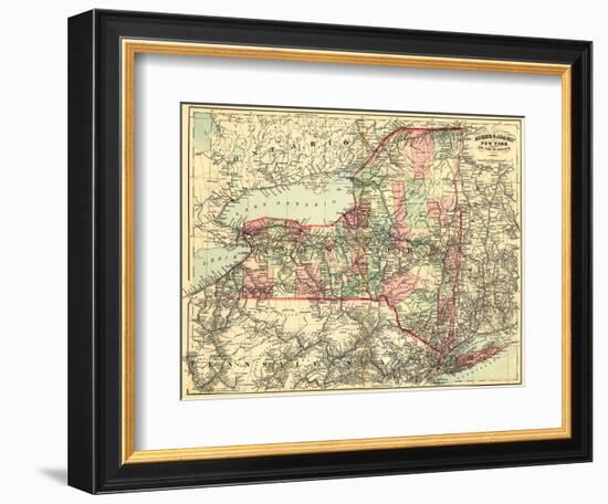 New York - Panoramic Map-Lantern Press-Framed Art Print