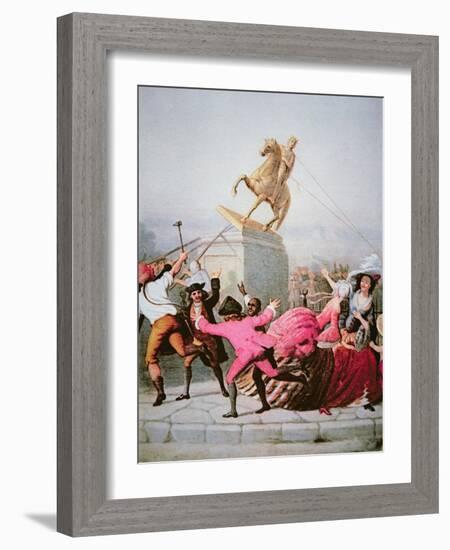 New York Patriots Pull Down the Statue of George Iii at Bowling Green, 9th July 1776, 1854-William Walcutt-Framed Giclee Print