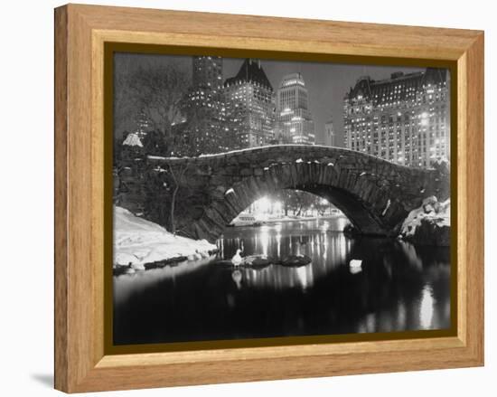 New York Pond in Winter-Bettmann-Framed Premier Image Canvas