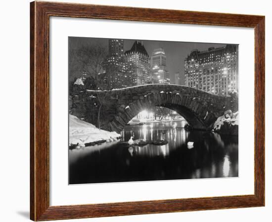 New York Pond in Winter-Bettmann-Framed Premium Photographic Print