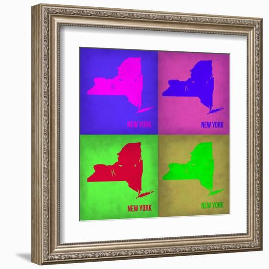 New York Pop Art Map 1-NaxArt-Framed Art Print