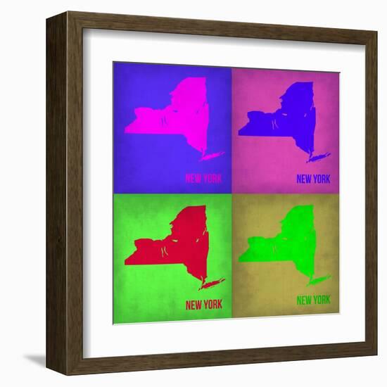 New York Pop Art Map 1-NaxArt-Framed Art Print