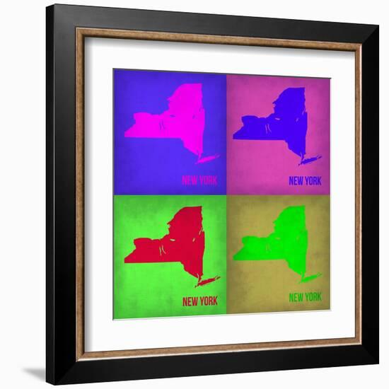 New York Pop Art Map 1-NaxArt-Framed Art Print