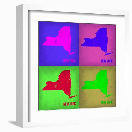 New York Pop Art Map 1-NaxArt-Framed Art Print