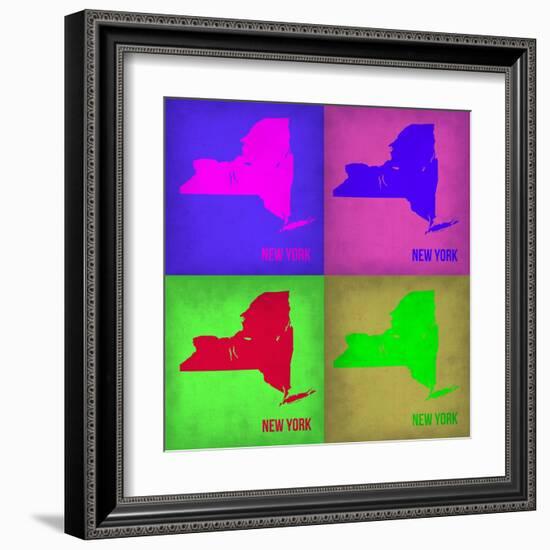 New York Pop Art Map 1-NaxArt-Framed Art Print