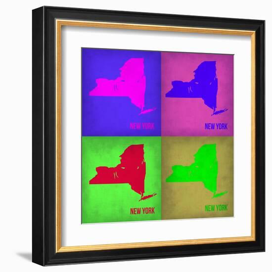 New York Pop Art Map 1-NaxArt-Framed Art Print