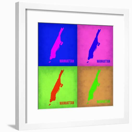 New York Pop Art Map 1-NaxArt-Framed Premium Giclee Print