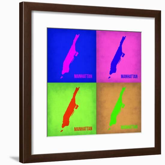 New York Pop Art Map 1-NaxArt-Framed Premium Giclee Print