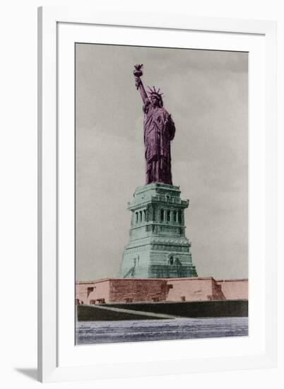 New York Postcard - Liberty-Chris Dunker-Framed Giclee Print