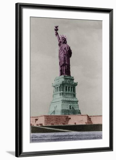 New York Postcard - Liberty-Chris Dunker-Framed Giclee Print