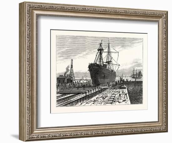 New York: Preparing to Remove the Obelisk from the Hold of the Steamer Dessoug-null-Framed Giclee Print