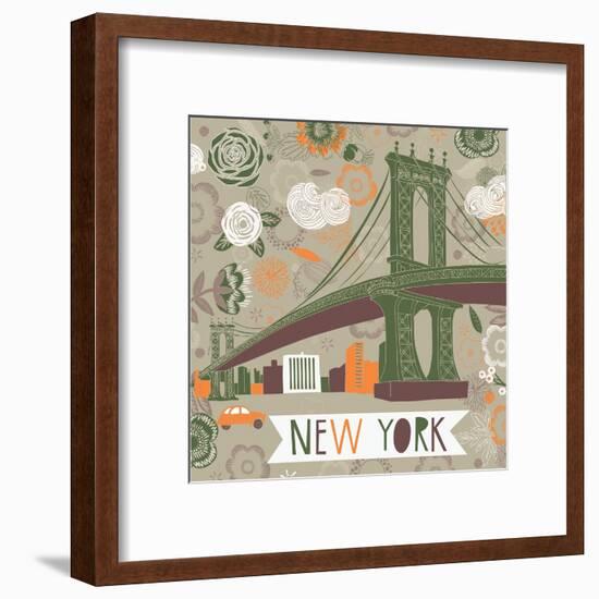 New York Print Design-Lavandaart-Framed Art Print