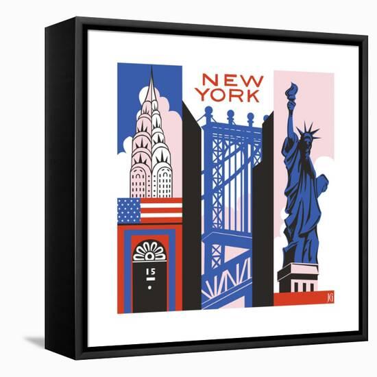 New York Print-Julie Goonan-Framed Premier Image Canvas