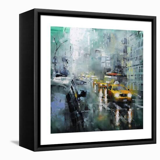 New York Rain-Mark Lague-Framed Stretched Canvas
