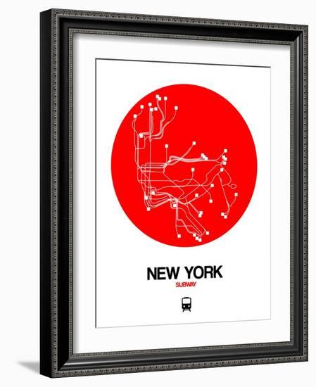 New York Red Subway Map-NaxArt-Framed Art Print