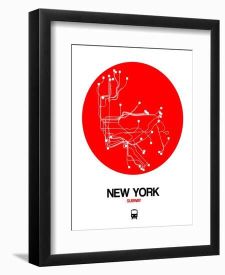 New York Red Subway Map-NaxArt-Framed Art Print