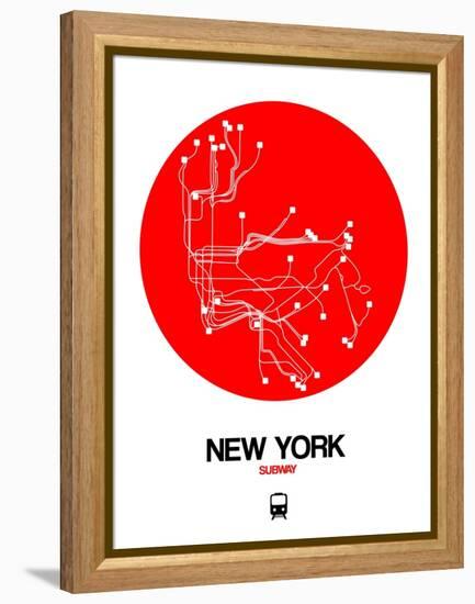 New York Red Subway Map-NaxArt-Framed Stretched Canvas