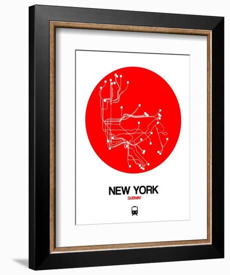 New York Red Subway Map-NaxArt-Framed Premium Giclee Print
