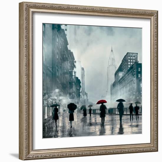 New York Red Umbrella-Robert Canady-Framed Giclee Print